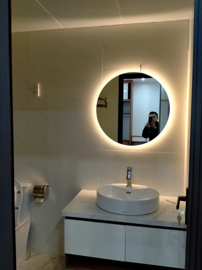 Gương tròn đèn Led phòng tắm tại huyện Cần Giờ-Gương Bỉ cao cấp