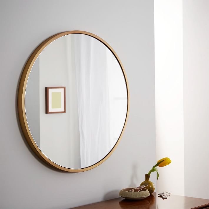 Gương tròn treo tường bàn trang điểm- gương Bỉ ốp lên mặt gỗ ...